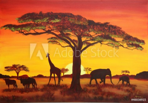 Bild på Sonnenuntergang in Afrika